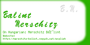 balint merschitz business card